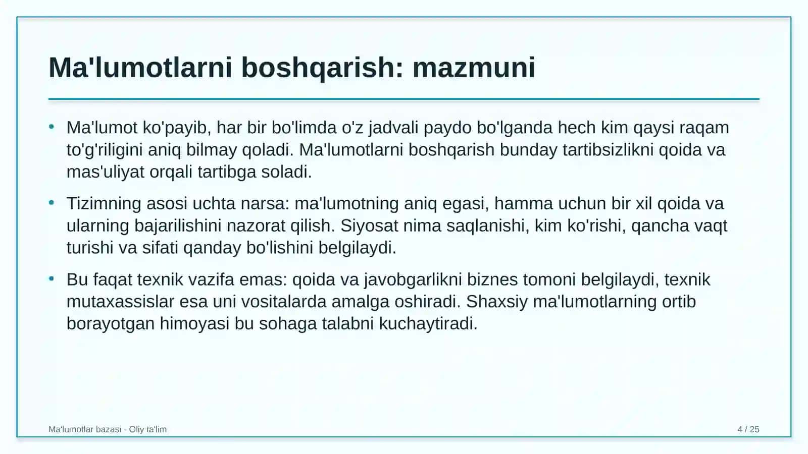 Davlat arxivlarida ma'lumotlarni boshqarish 4
