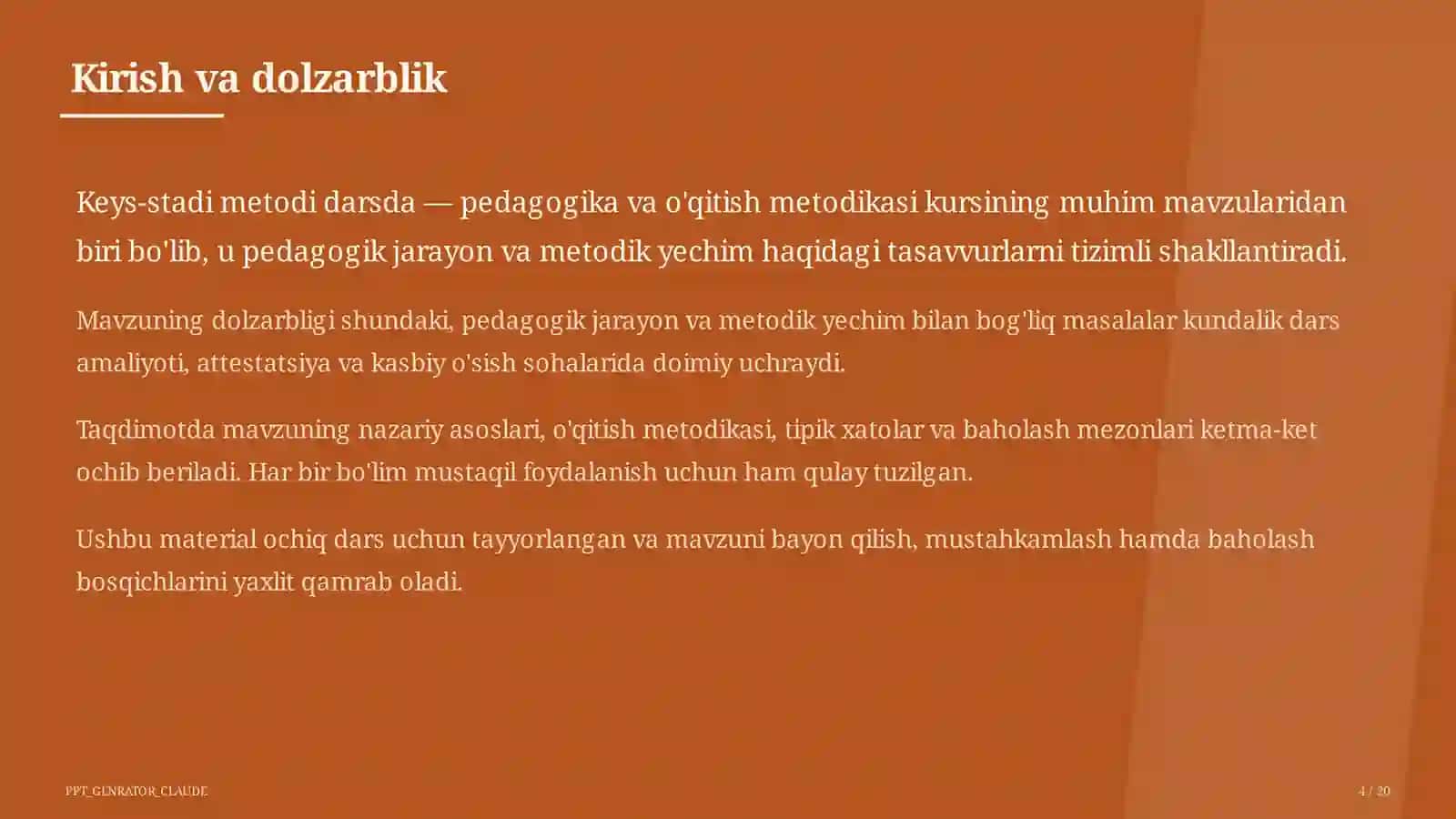 Keys-stadi metodi darsda 4