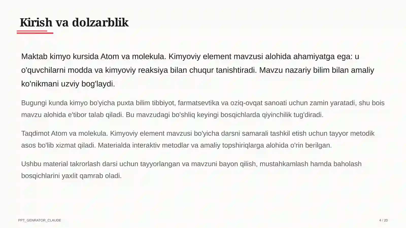 Atom va molekula. Kimyoviy element (7-sinf) 4