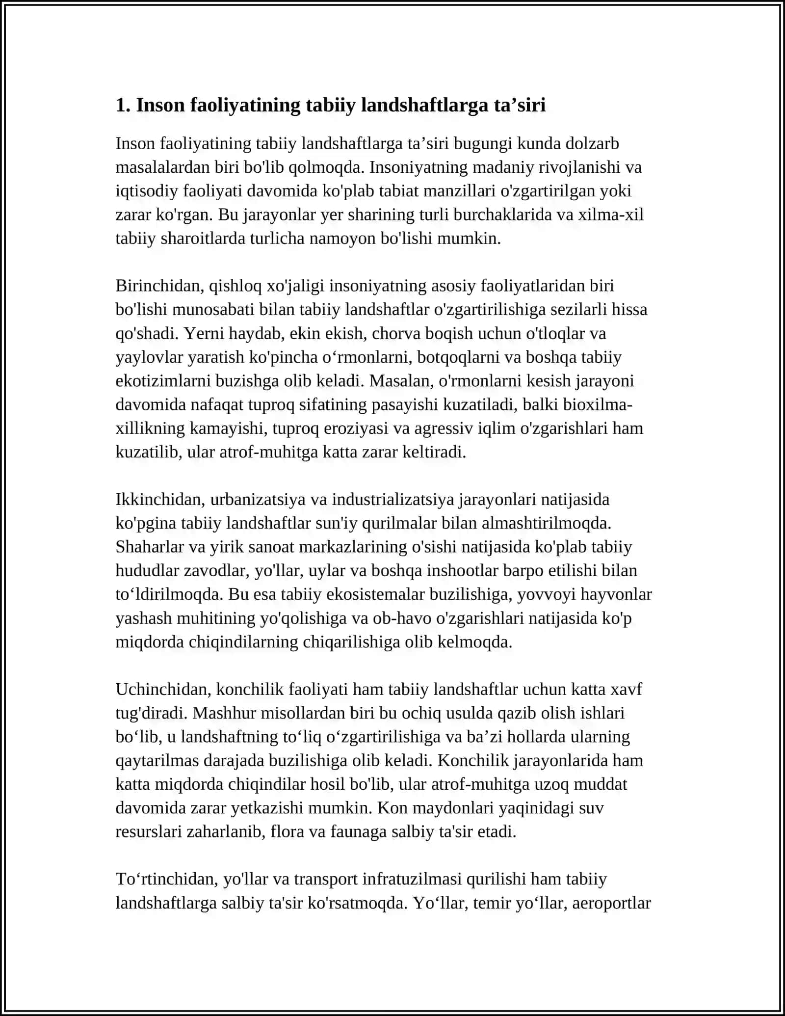 INSON FAOLIYATINING TABIATGA TA’SIRI VA INSONIYAT JAVOBI 4