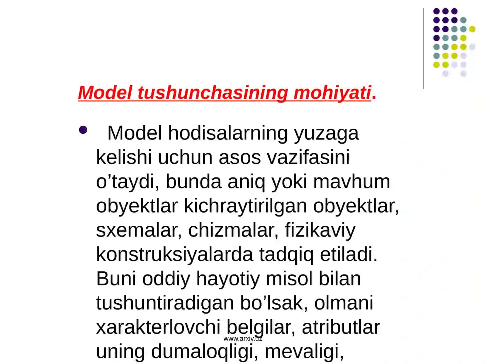 Model Tushunchasi 4