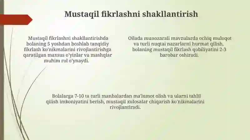 Oyila tarbiyasi mazmun mohiyati 4