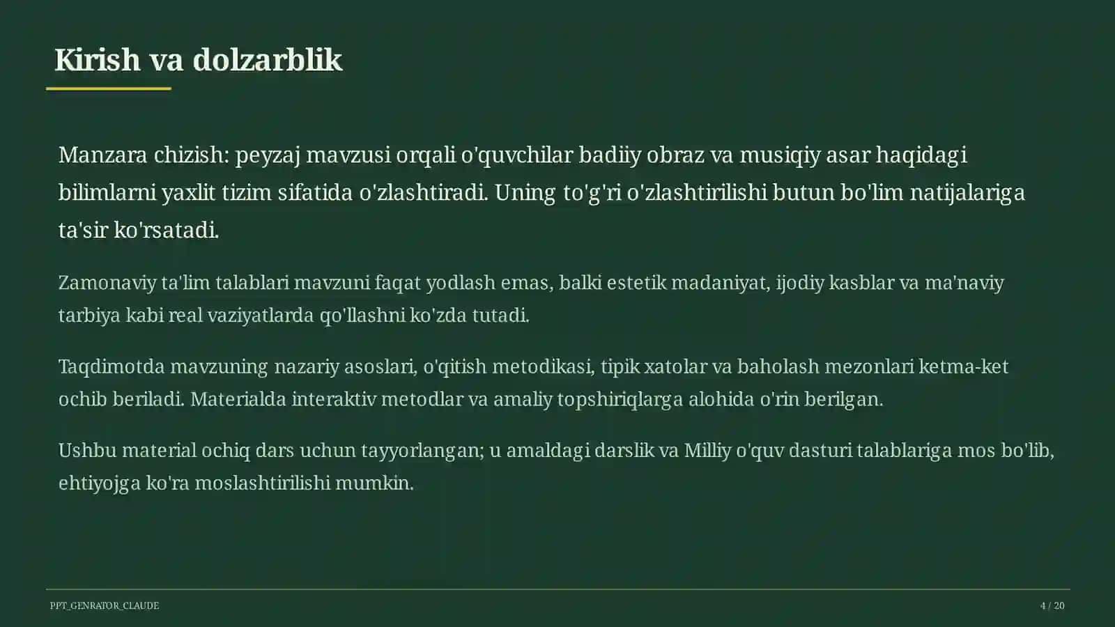 Manzara chizish: peyzaj (3-sinf) 4