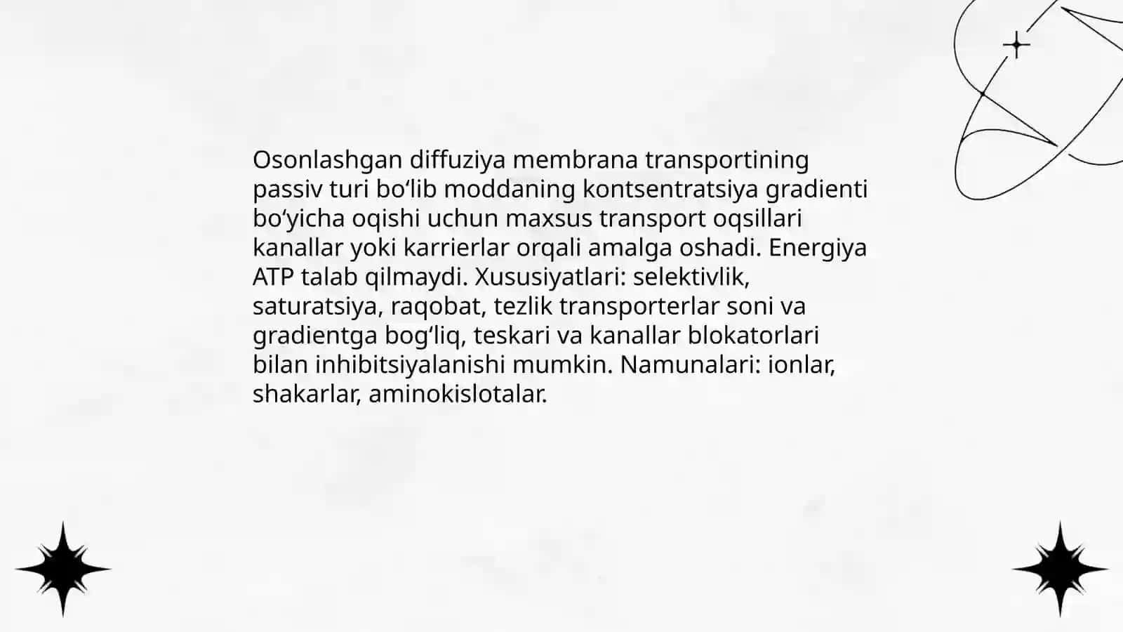 Diffuziya. Osonlashgan diffuziya 4