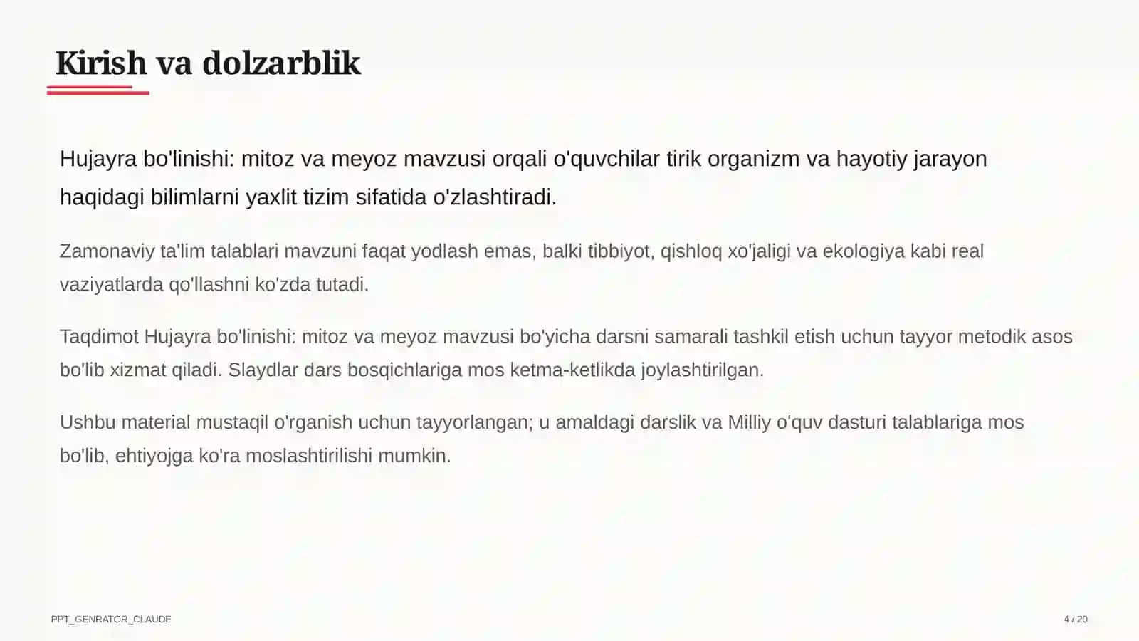 Hujayra bo'linishi: mitoz va meyoz (9-sinf) 4