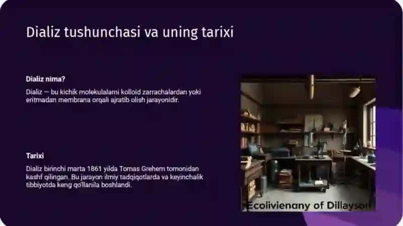 Kolloid eritmalarni dializ orqali tozalash 4