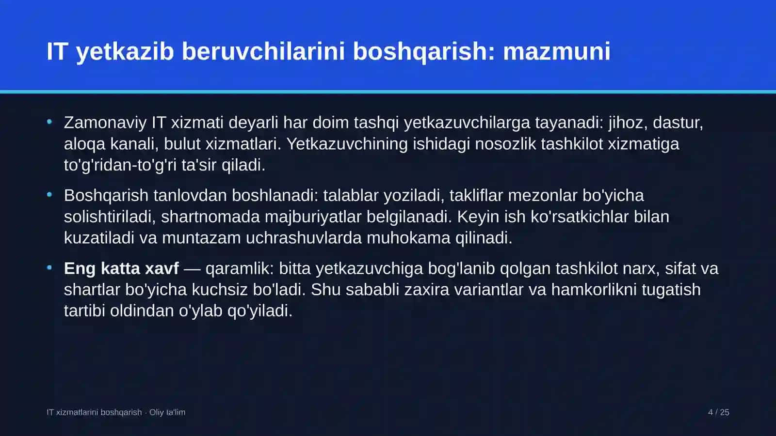 savdoda axborot texnologiyalari yetkazib beruvchilarini boshqarish 4499 4