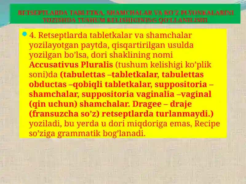 Tabletkalar va Shamchalar 4