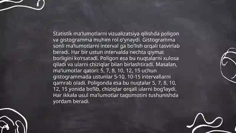 Poligonlar va gistogrammalarni masalalarda qo‘llash. Hayotga tatbiqi 4