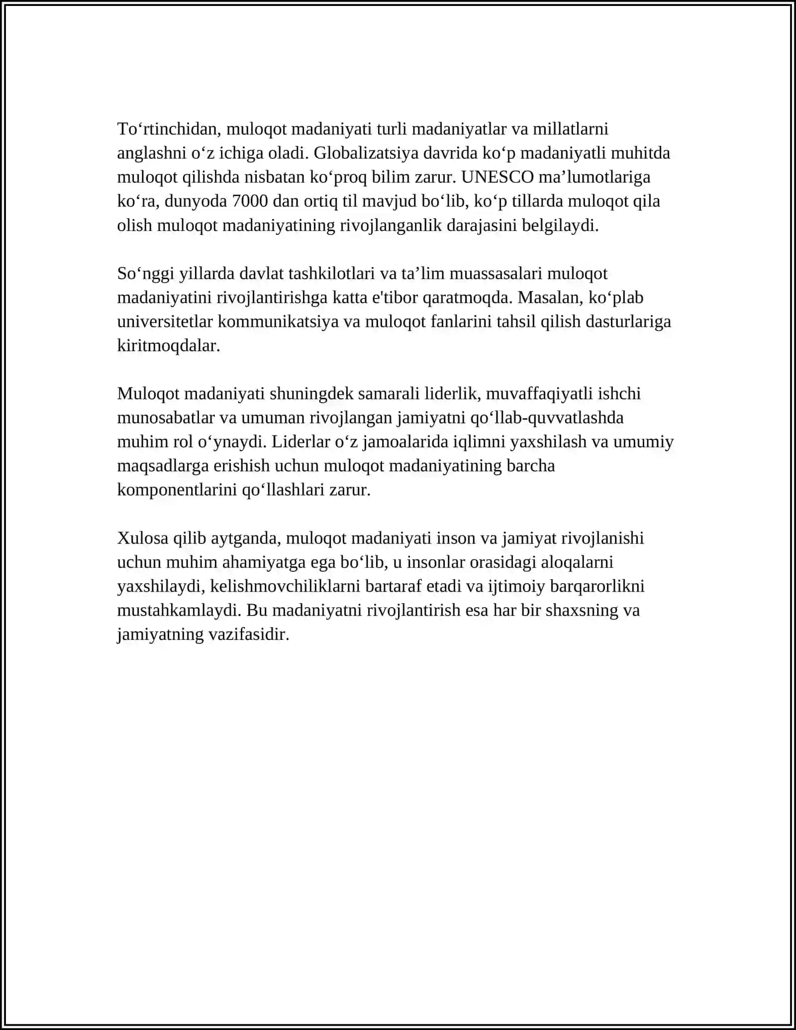 MULOQOTNING KOMMUNIKATIV INTERAKTIV PRESPEKTIV TOMONI HAQIDA KRASVORD 4