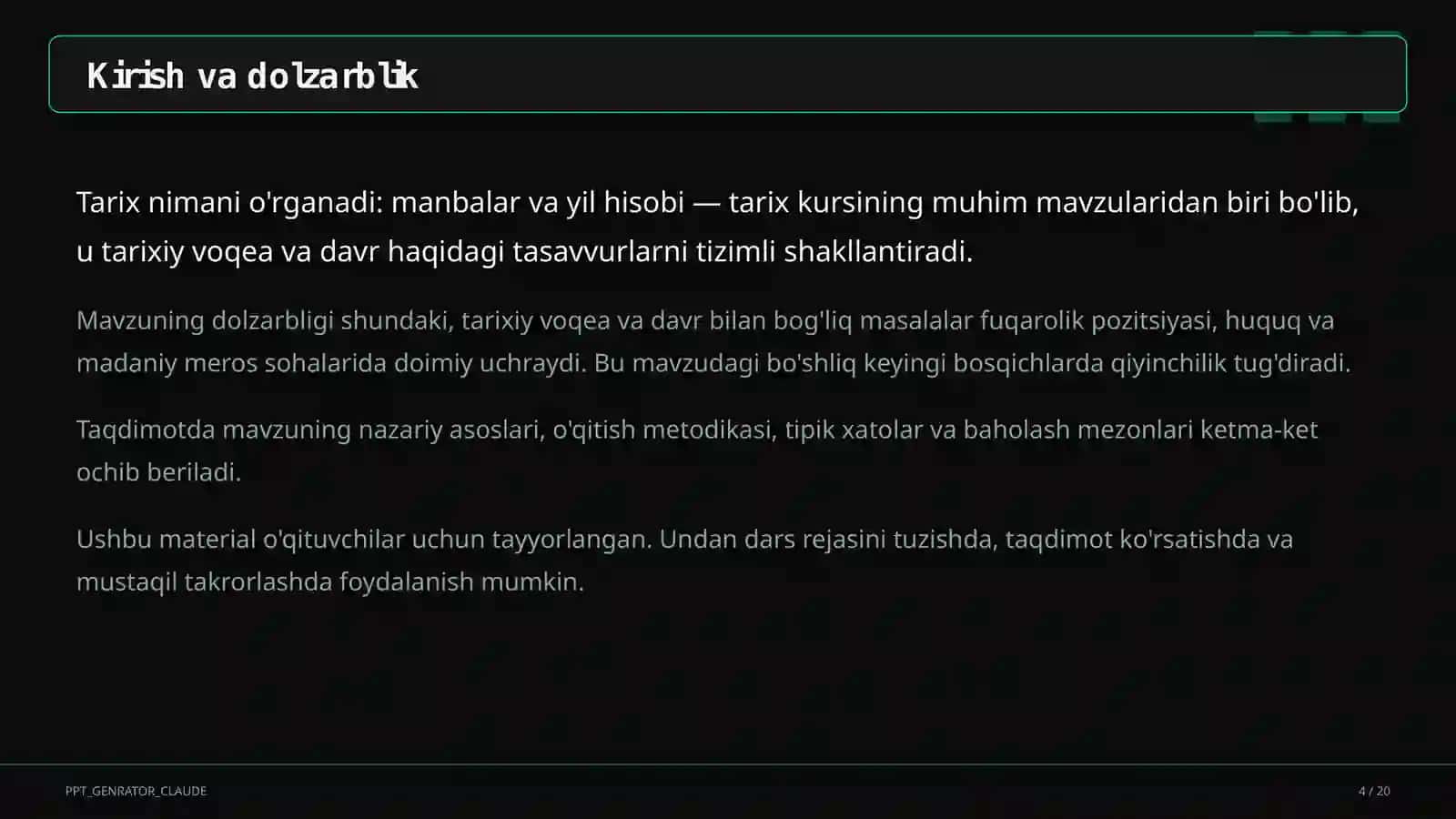 Tarix nimani o'rganadi: manbalar va yil hisobi (5-sinf) 4