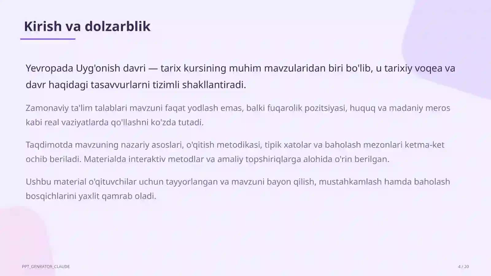 Yevropada Uyg'onish davri (8-sinf) 4