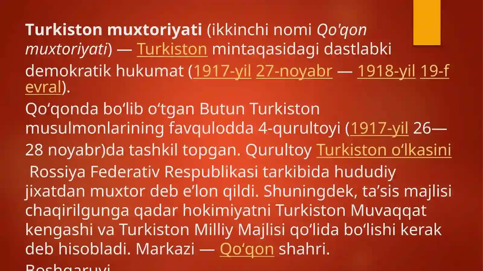 Turkistonmuxtoriyati – Milliy demokratik davlat chilik dastlabki tajribasi 4