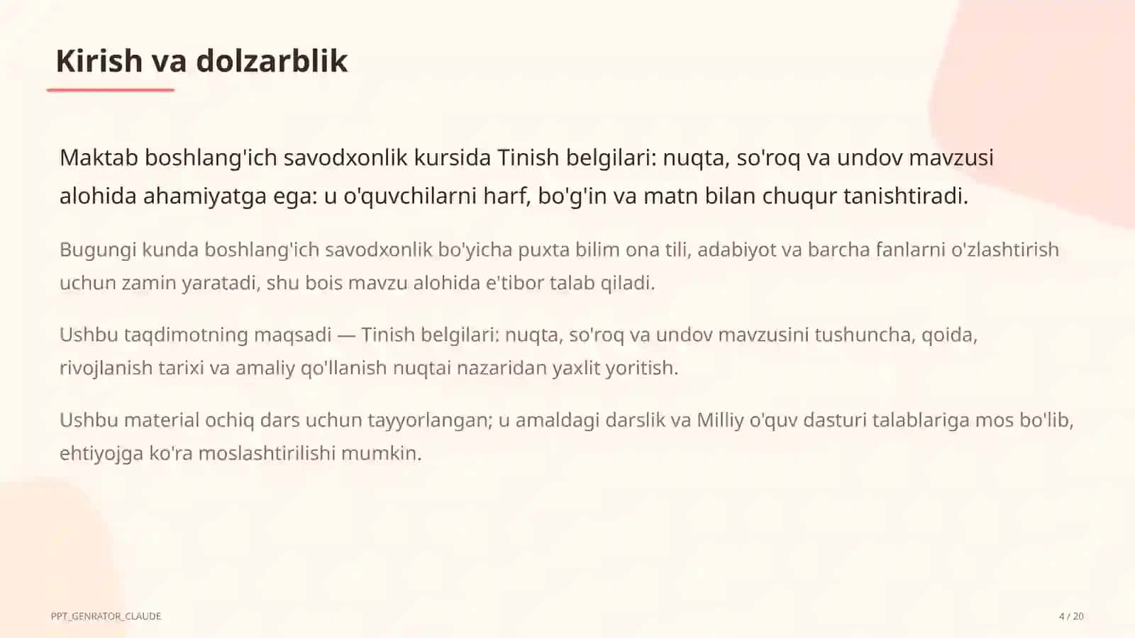 Tinish belgilari: nuqta, so'roq va undov (2-sinf) 4