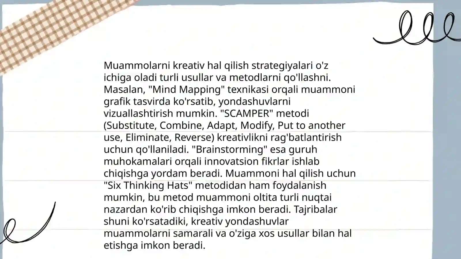 Kreativ tafakkurni rivojlantirish usullari 4