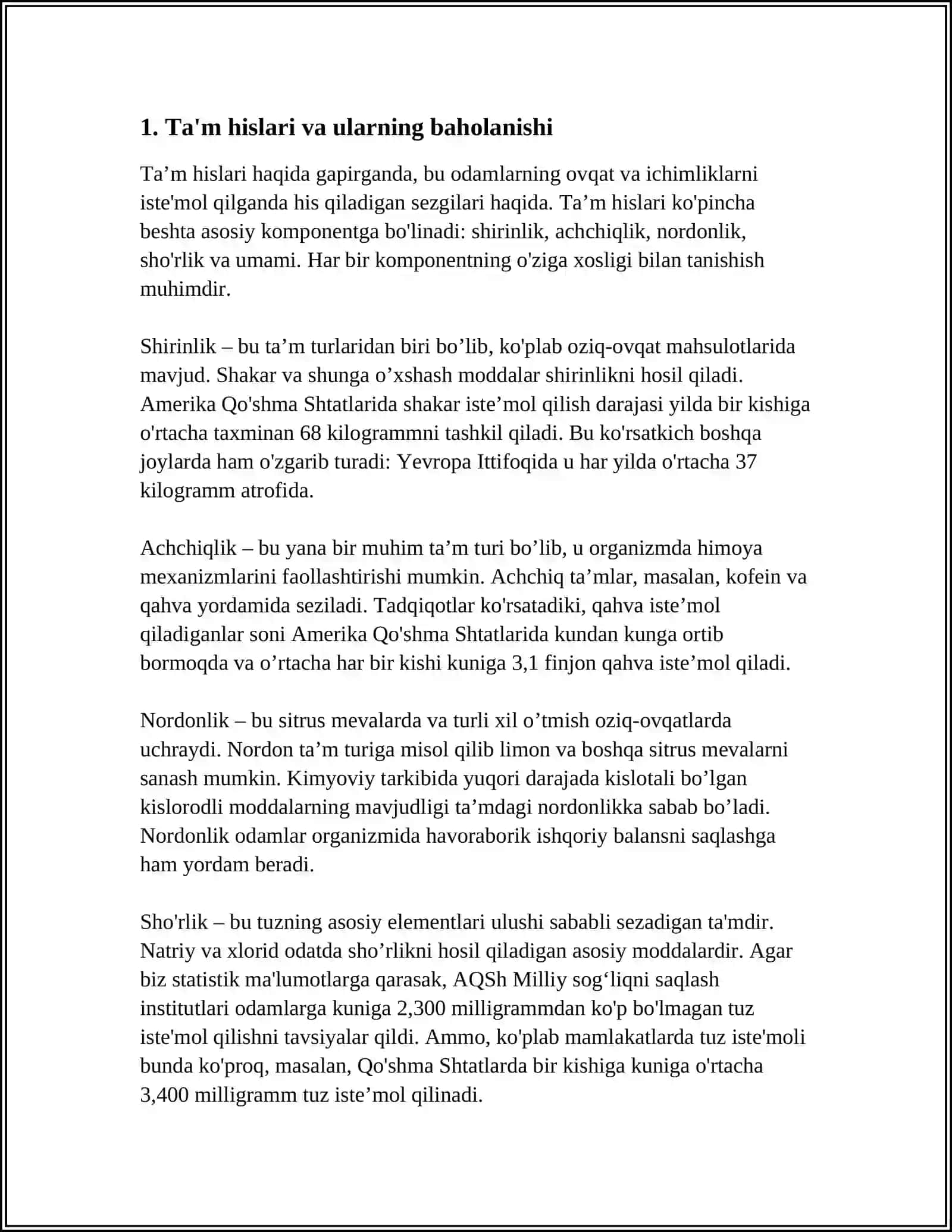 UNNING ORGANOLEPTIK VA FIZIK-KIMYOVIY KО‘RSATKICHLARINI O’RGANISH 4