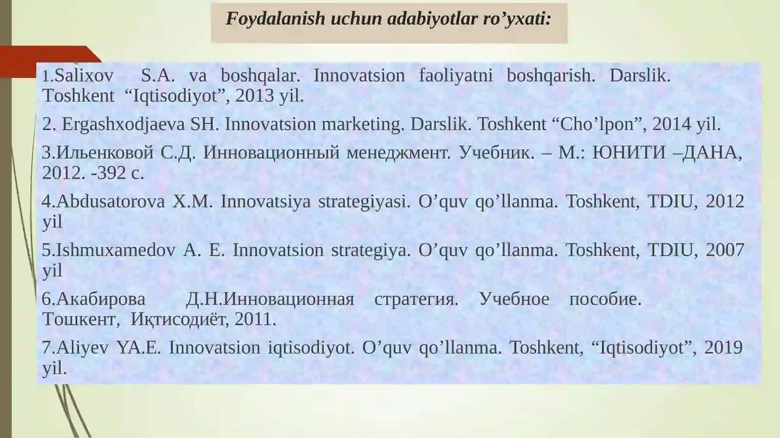 INNOVATSION IQTISODIYOT FANIGA KIRISH 4