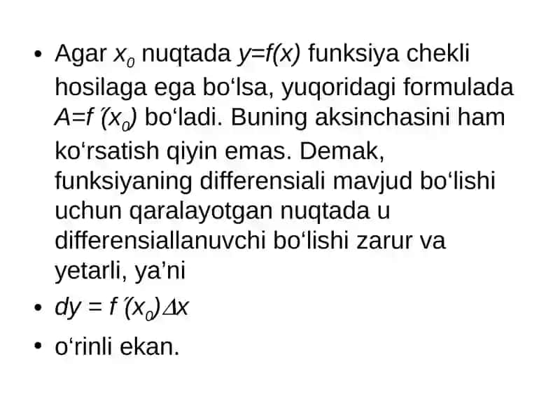 Differensial Funksiyalar 4