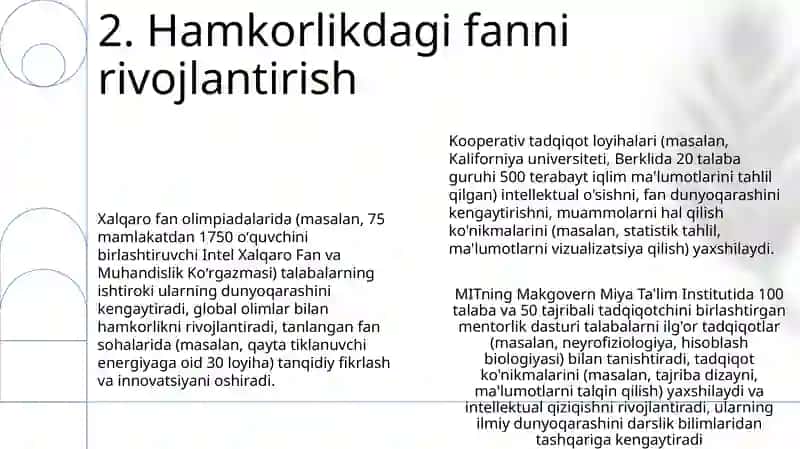 Oʻquvchilarning ilmiy dunyoqarashini kengaytirish, Oʻquvchilarning aqli tarbiyasi 4