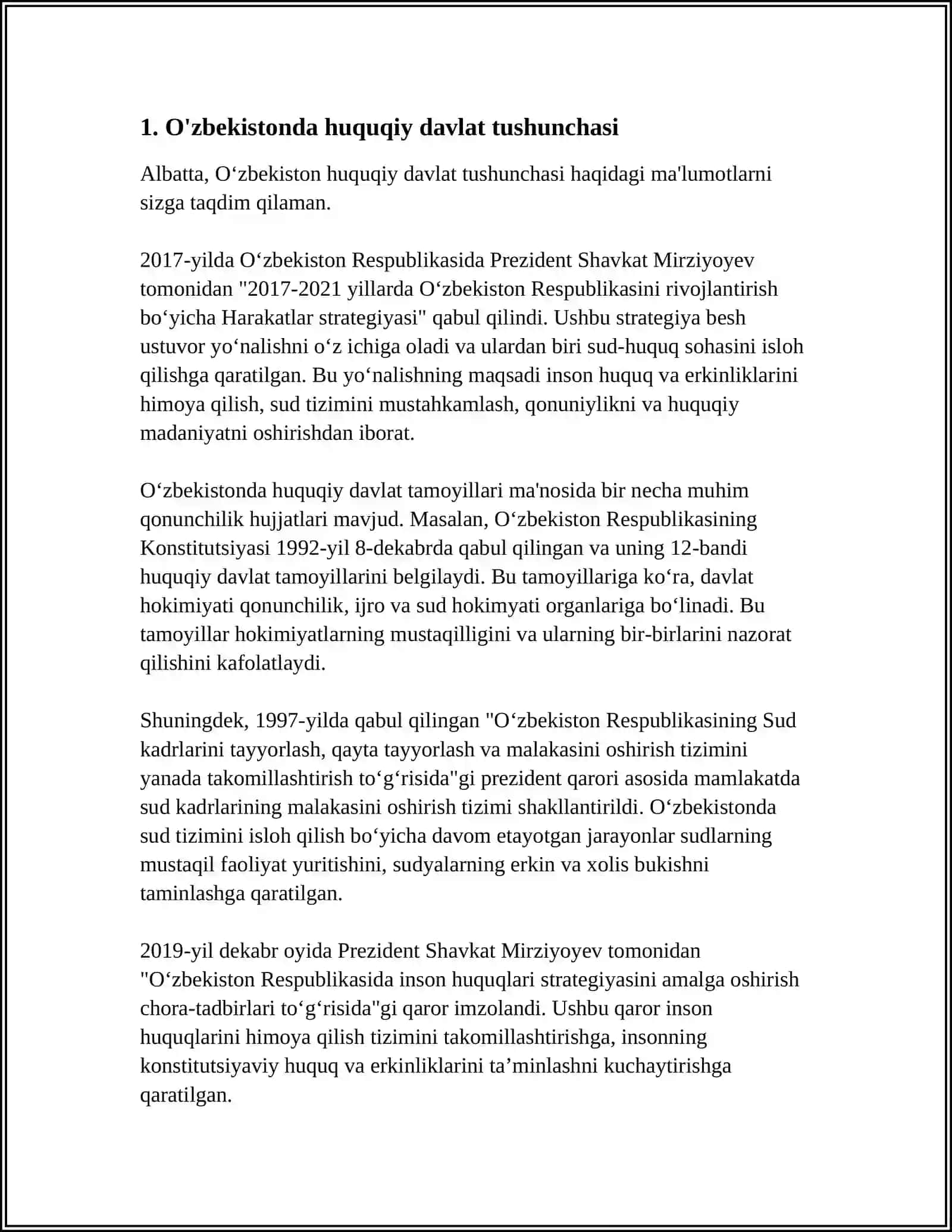 O‘ZBEKISTONDA HUQUQIY DEMOKRATIK DAVLAT QURISHNING KONSTITUTSIYAVIY ASOSLARI 4