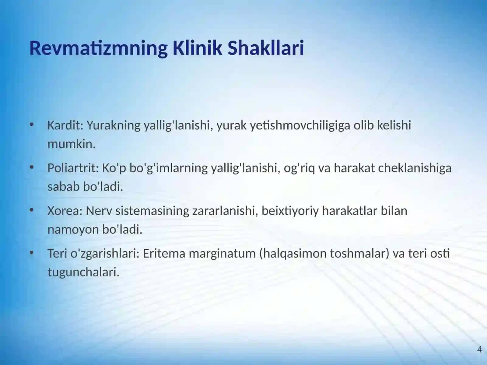 Revmatizm: Etiologiyasi, Klinik Morfologik Shakllari va Zamonaviy Davolash Usullari 4