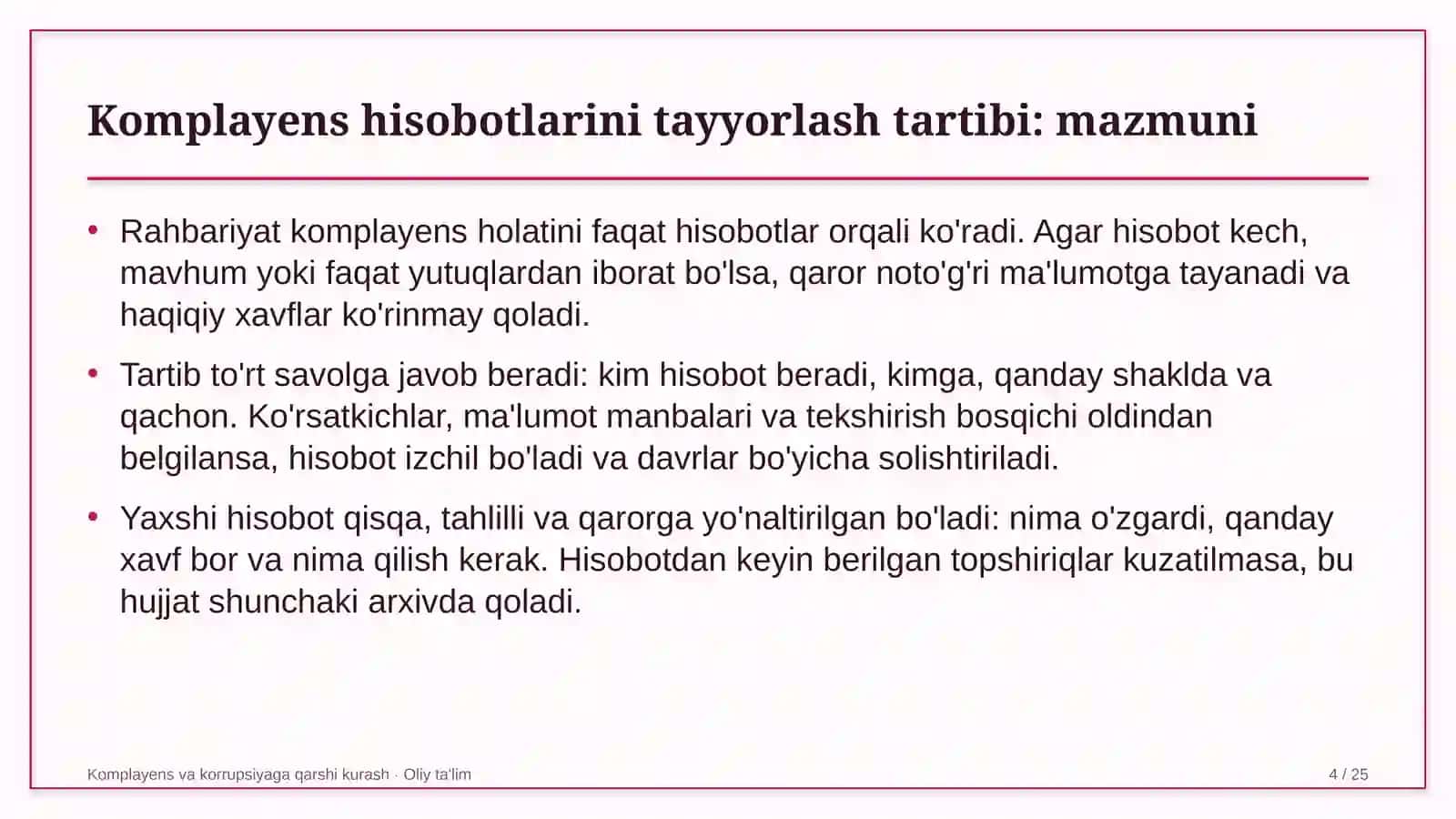santexnika montaj ishlarida komplayens hisobotlarini tayyorlash tartibi 2105 4