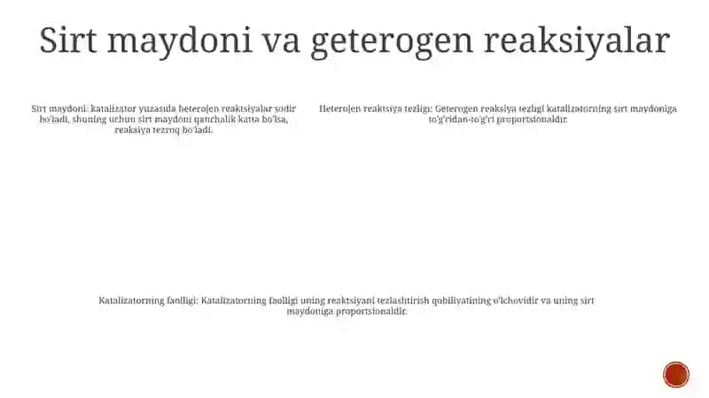 Geterogen Reaktsiyalarning Tezligi 4