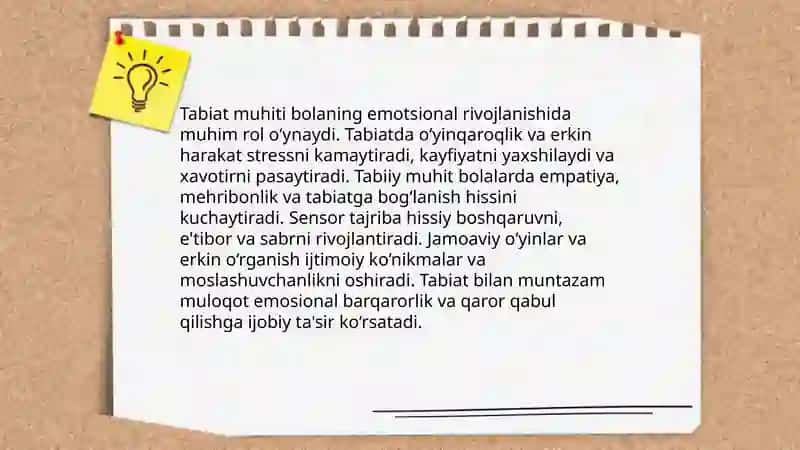 Pedagog psixologlarning bola tarbiyasida tabiatni ahamiyati haqida talimotlar 4