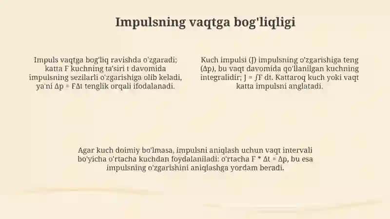 Impuls va uning saqlanish qonuni 4