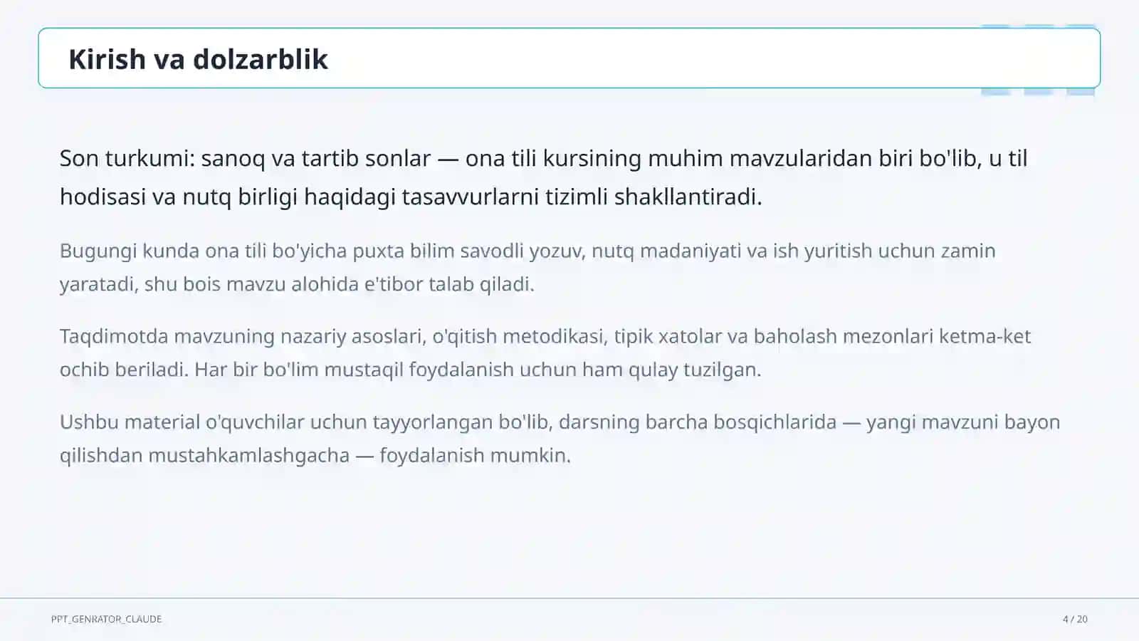 Son turkumi: sanoq va tartib sonlar (6-sinf) 4