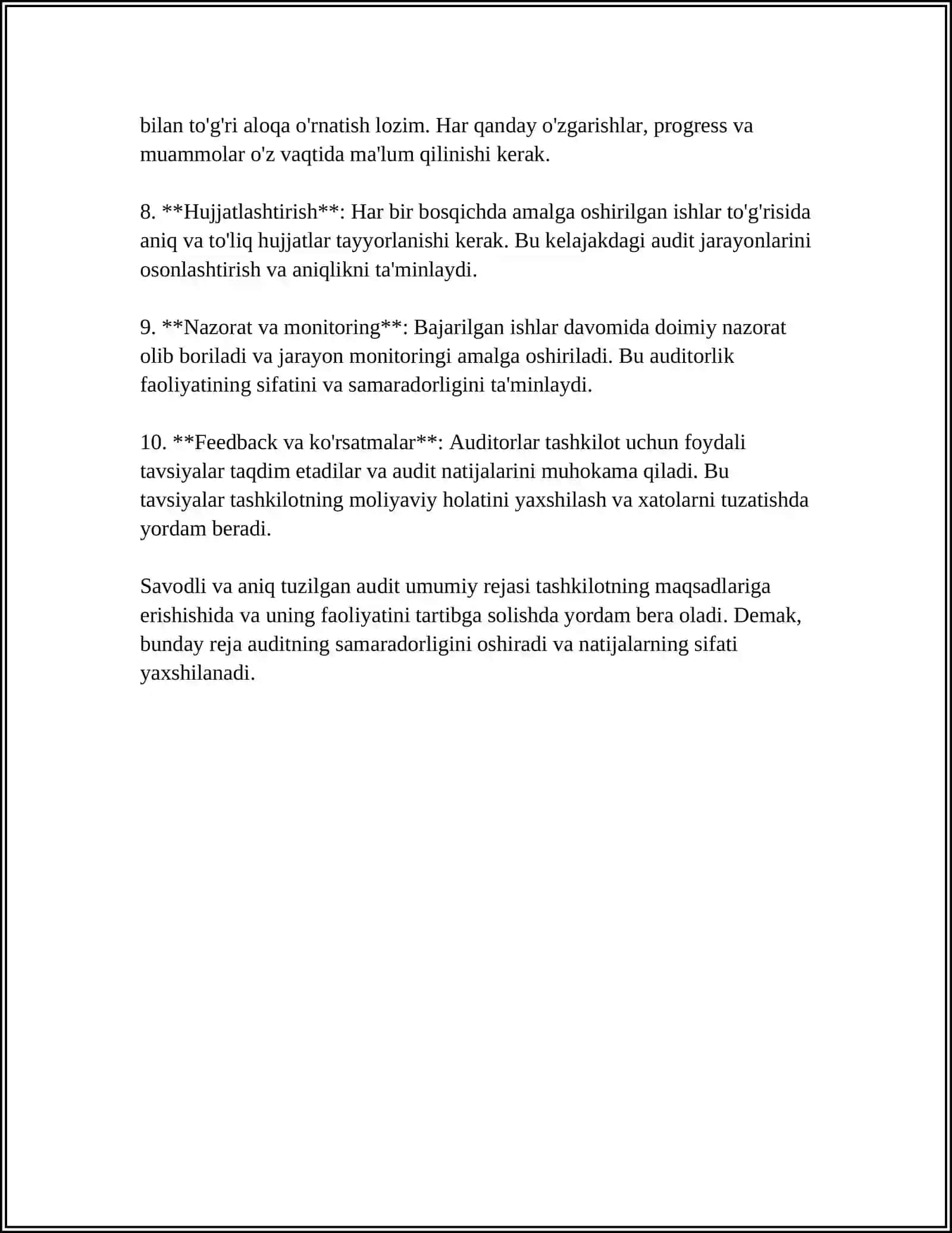 AUDITNING UMUMIY REJASINI TAYYORLASH VA TUZISH TARTIBI 4
