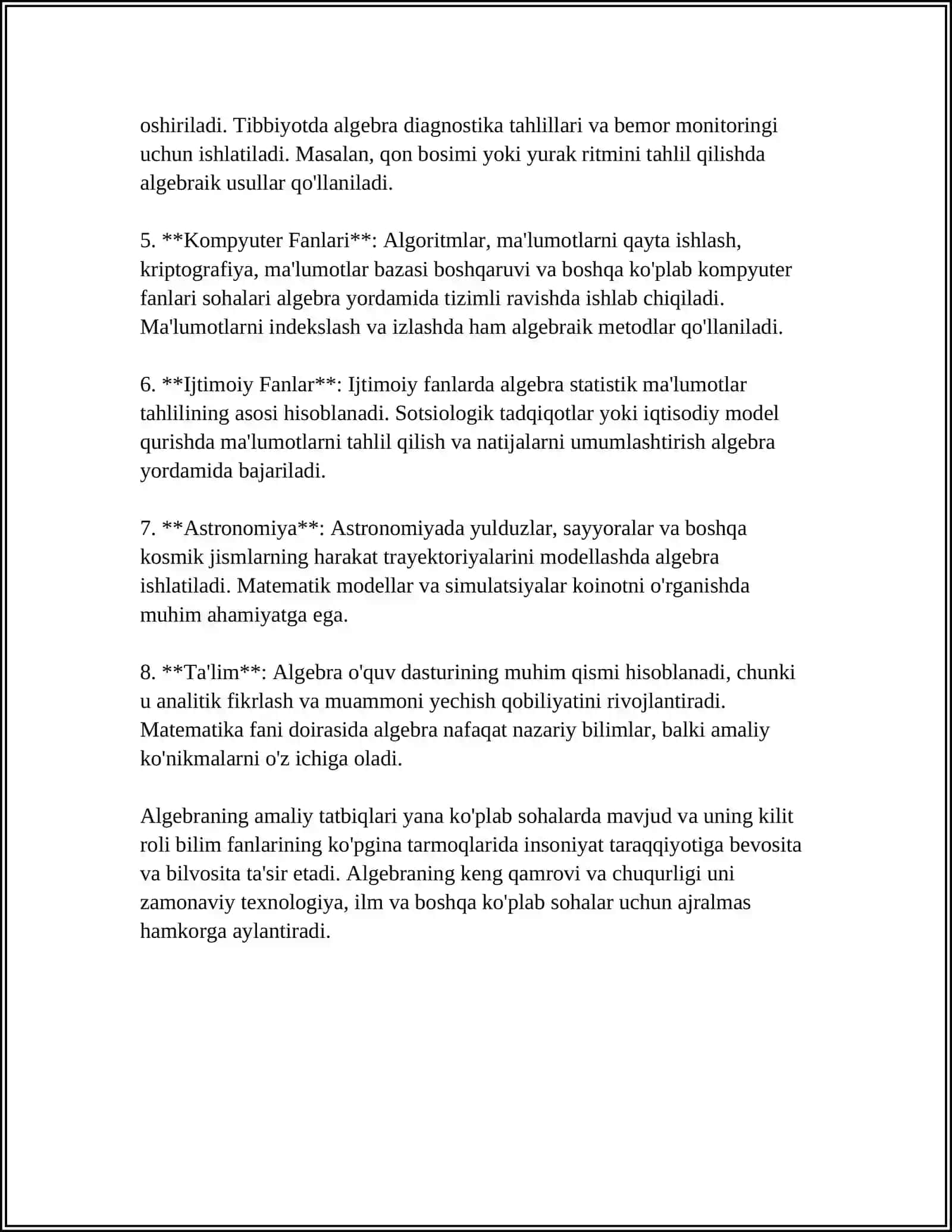 REFERAT Mavzu: AMALIY FANLAR UNIVERSITETI AHMEDOVA MOHINUR MT23-03-B GURUH TALABASI 4