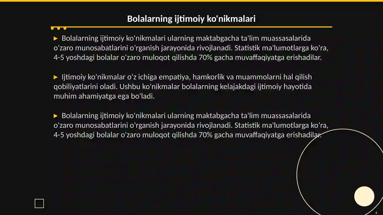 Maktab yoshigacha boʻlgan bolalarning ijtimoiy rivojlanishi va ijtimoiy xodim roli 4