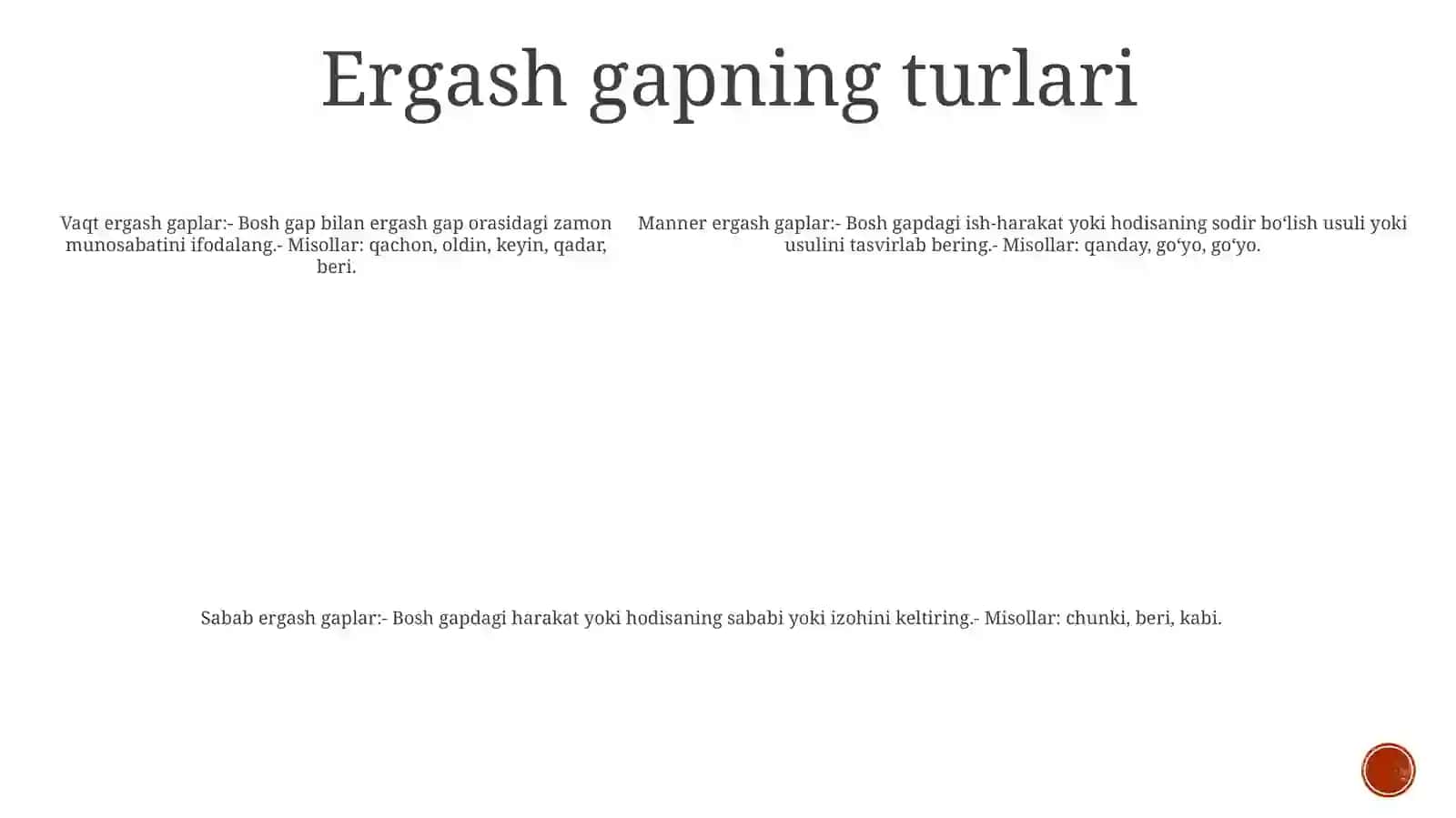 Murakkab gaplar jumlasining qo'shimcha ergash gaplar bilan taqqoslashi 4