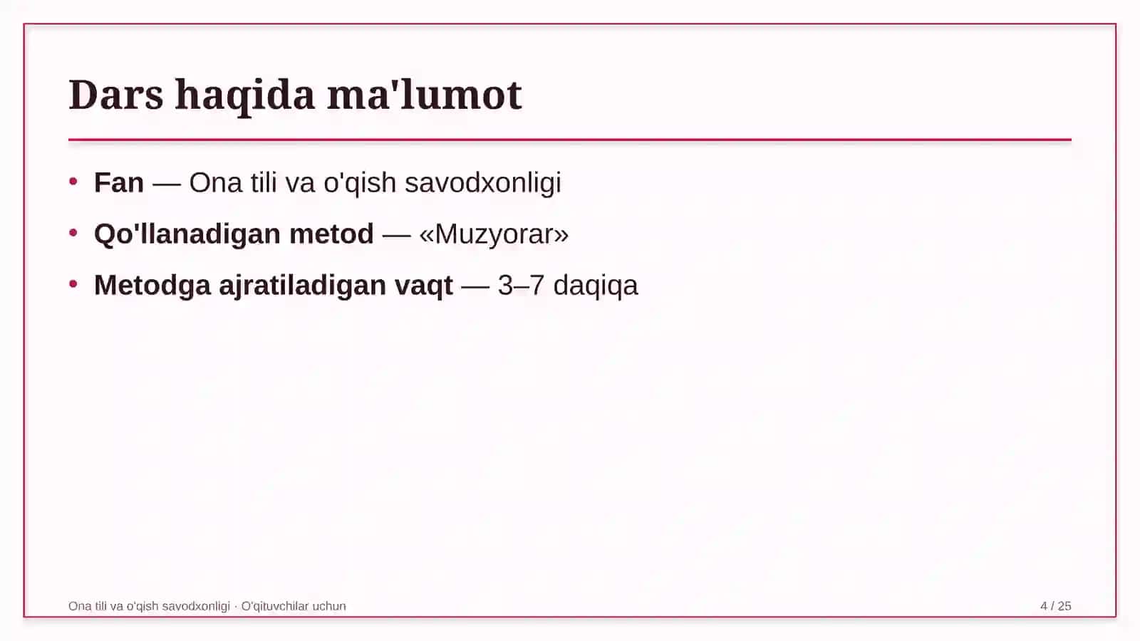 ona tili va o'qish savodxonligi darslarida muzyorar metodidan foydalanish 4552 4
