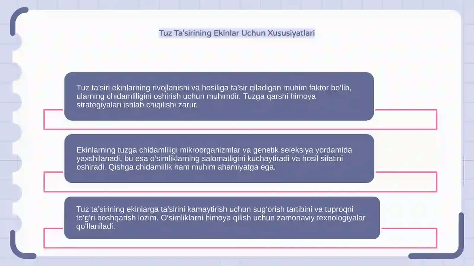 Ekinlarning Tuz Ta’siriga Chidamliligi va Ularini Chidamliligini Oshirish Yo‘llari 4
