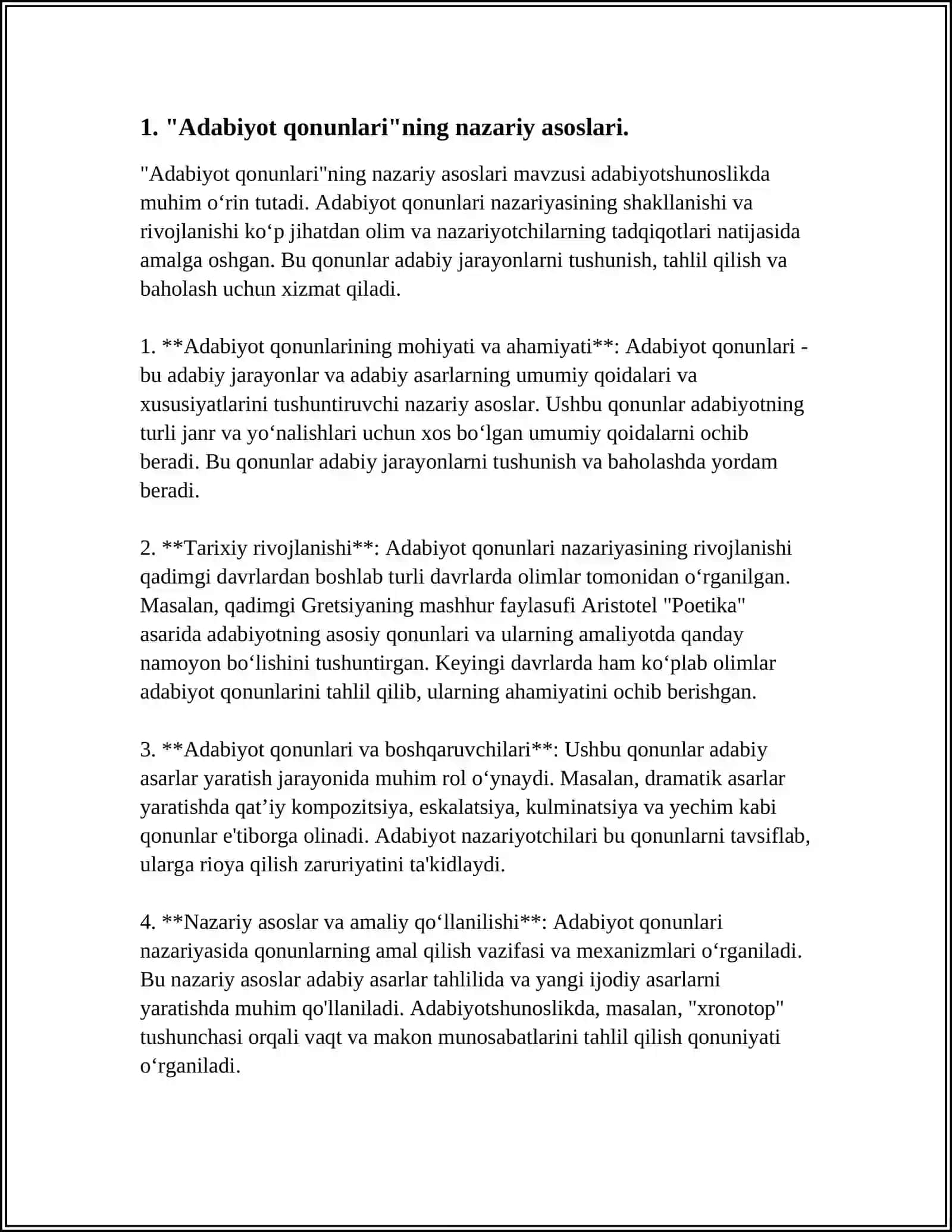 FITRATNING "ADABIYOT QONUNLARI ","ARUZ HAQIDA" ASARALARINI O'RGANISH 4