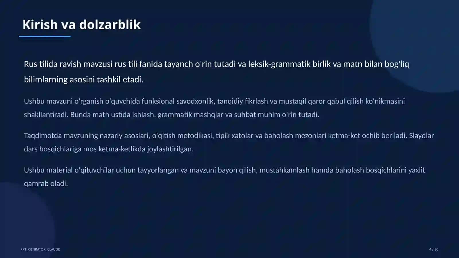 Rus tilida ravish (7-sinf) 4