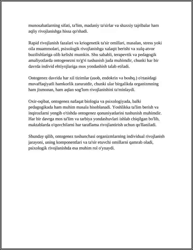 ONTAGENEZ TUSHUNCHASI VA USING PISIXOLOGIYADAGI O'RNI 4