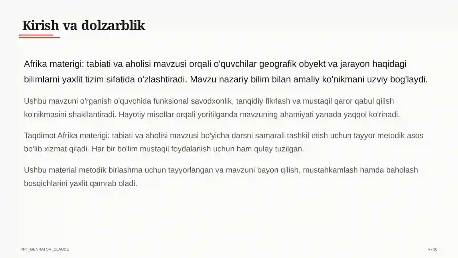 Afrika materigi: tabiati va aholisi (7-sinf) 4