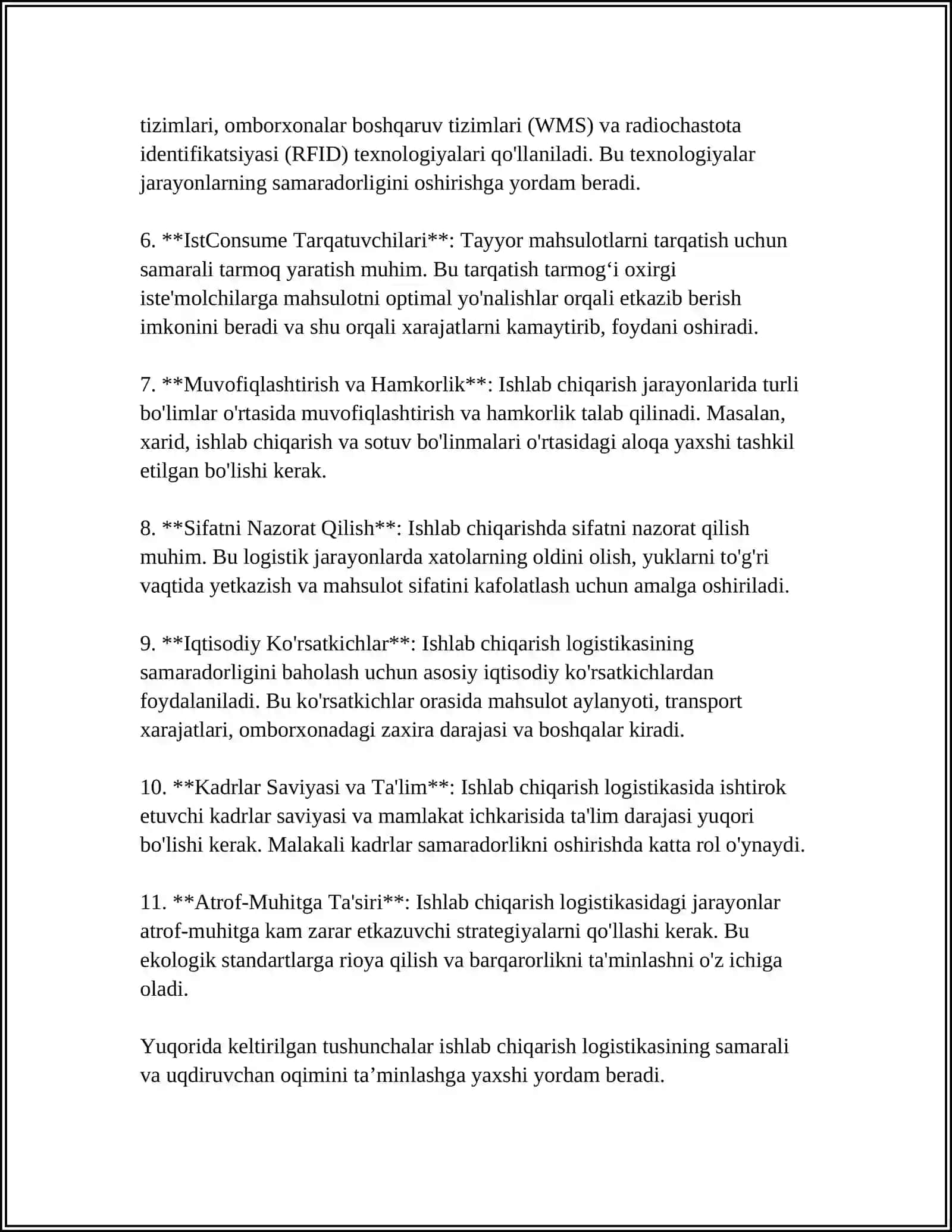 SANOAT KORXONALARIDA ISHLAB CHIQARISH LOGISTIKASI 4