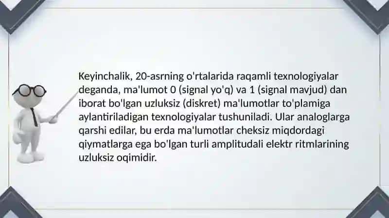 RAQAMLI TEXNOLOGIYALAR 4