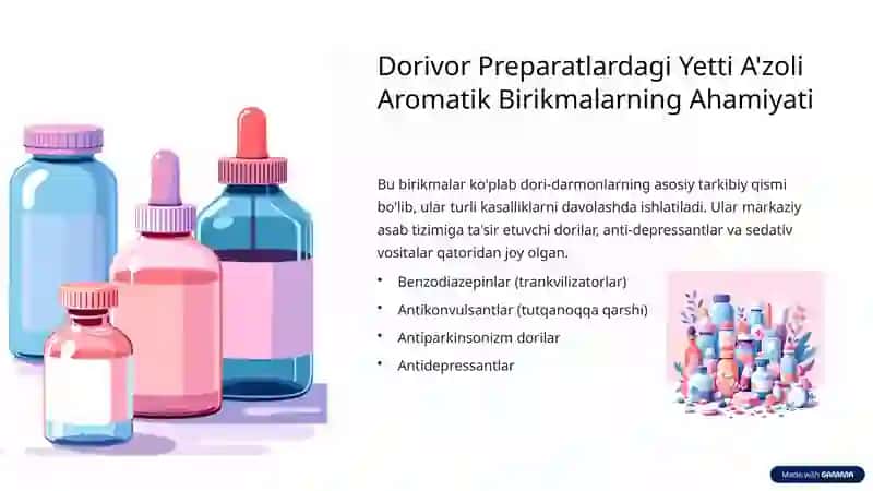 Dorivor Preparatlar Tarkibidagi Yetti A'zoli Aromatik Birikmalar va a-Aminokislotalar 4