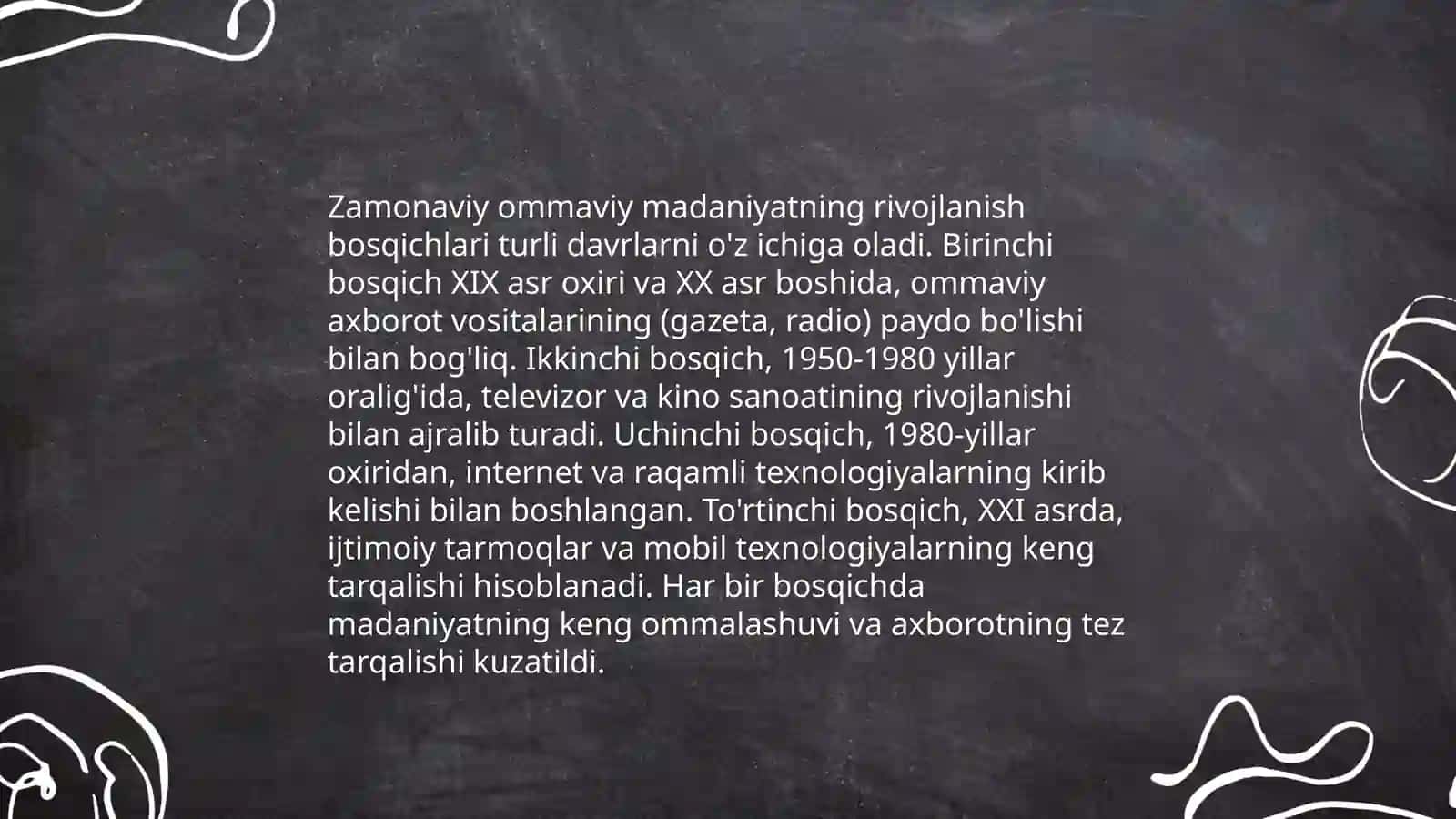 Ommaviy madaniyatning shakllanish tarixi va uning turlari 4