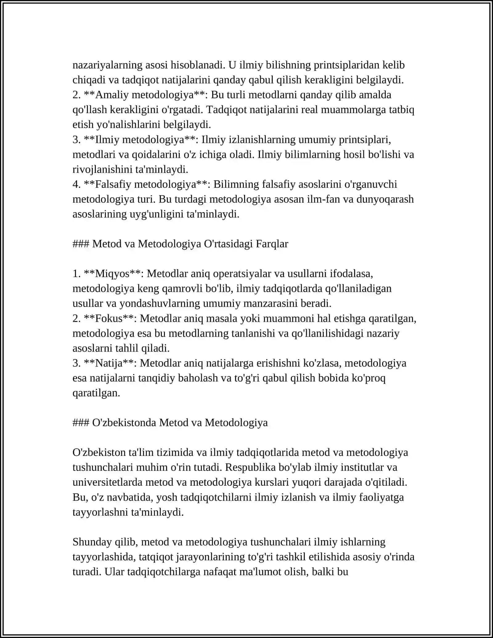 METOD VA METODOLOGIYA TUSHUNCHASI. EKLEKTIKA VA SINERGETIKA METODLARI 4