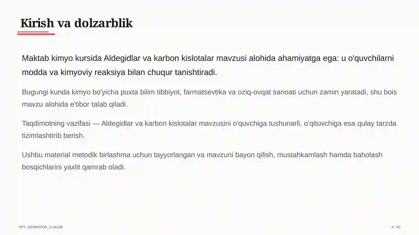 Aldegidlar va karbon kislotalar (10-sinf) 4