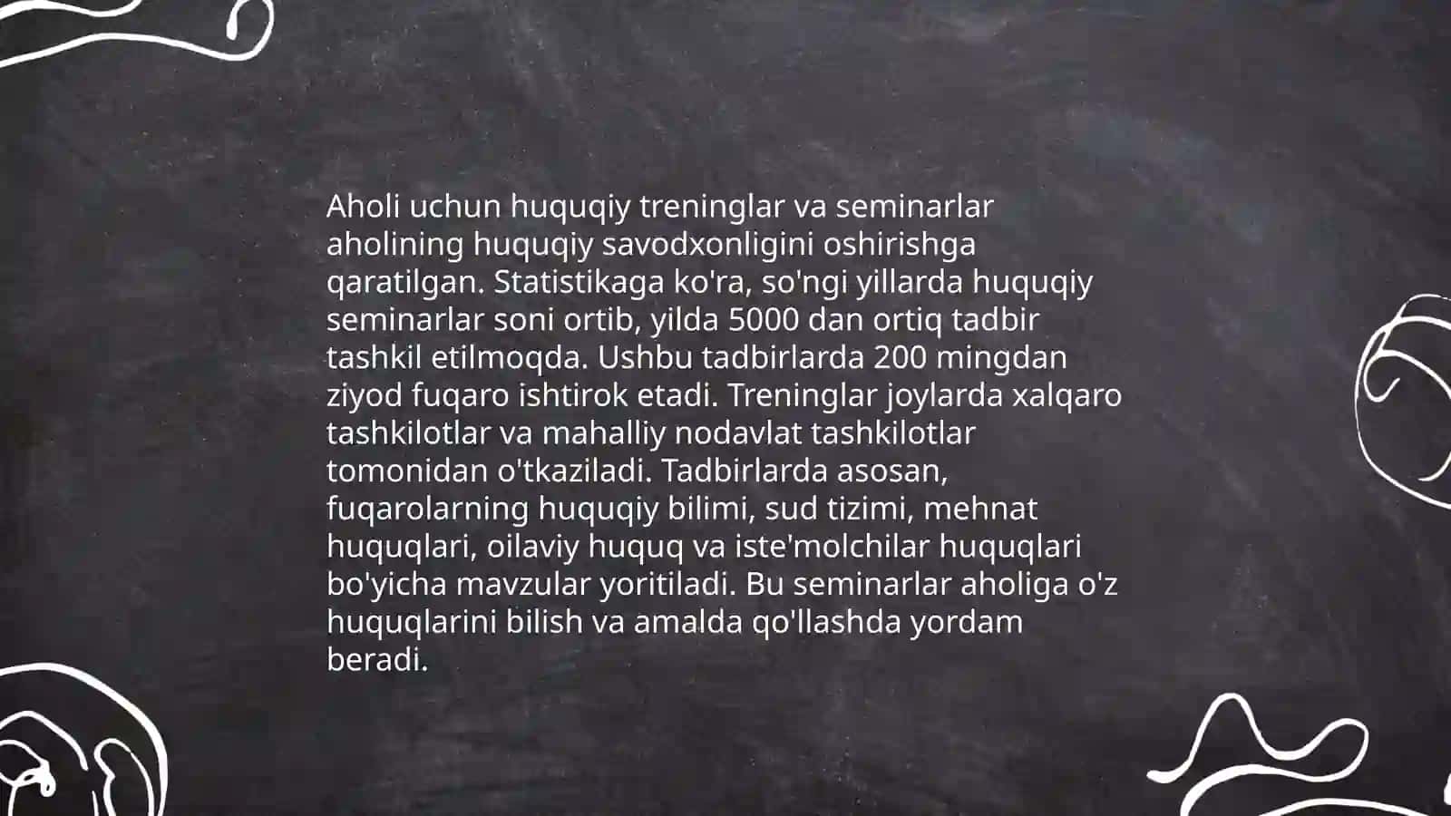 Jamiyatimiz huquqiy savodxonligini oshirishda bajarilayotgan islohotlar 4