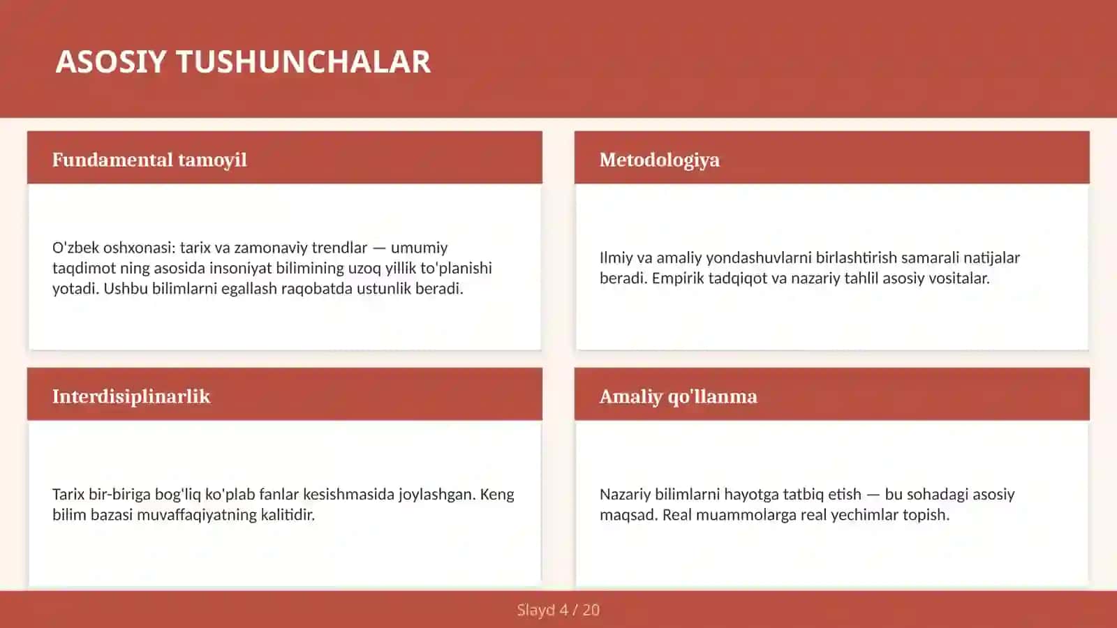 O'zbek oshxonasi: tarix va zamonaviy trendlar — umumiy taqdimot 4