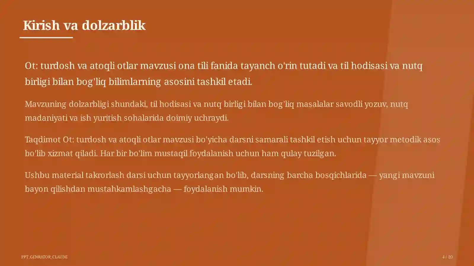 Ot: turdosh va atoqli otlar (6-sinf) 4