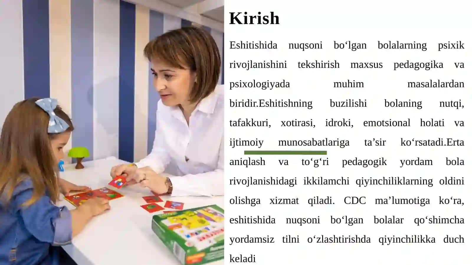 Eshitishida nuqsoni bo‘lgan bolalar psixik rivojlanishini tekshirish. 4